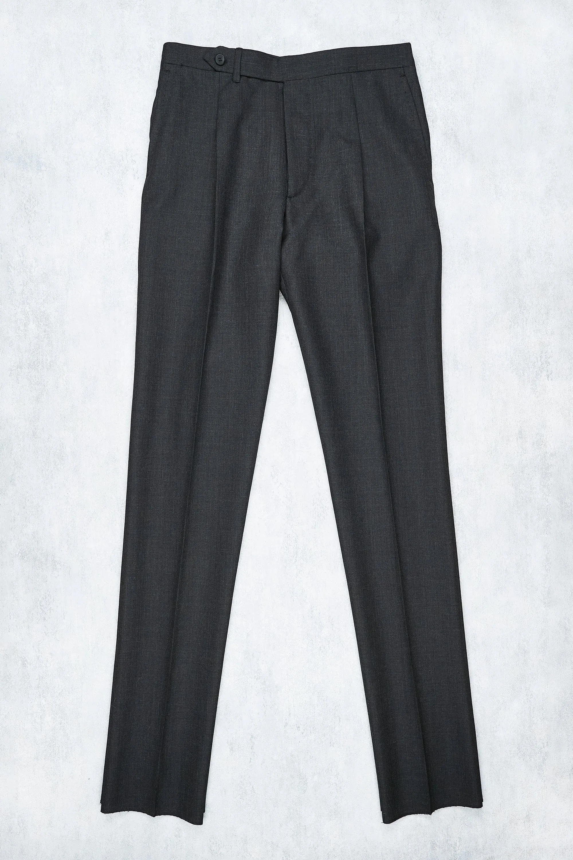 Orazio Luciano Dark Grey Worsted Wool DB Suit