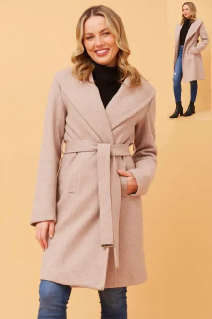 Phoebe Wrap Coat Latte