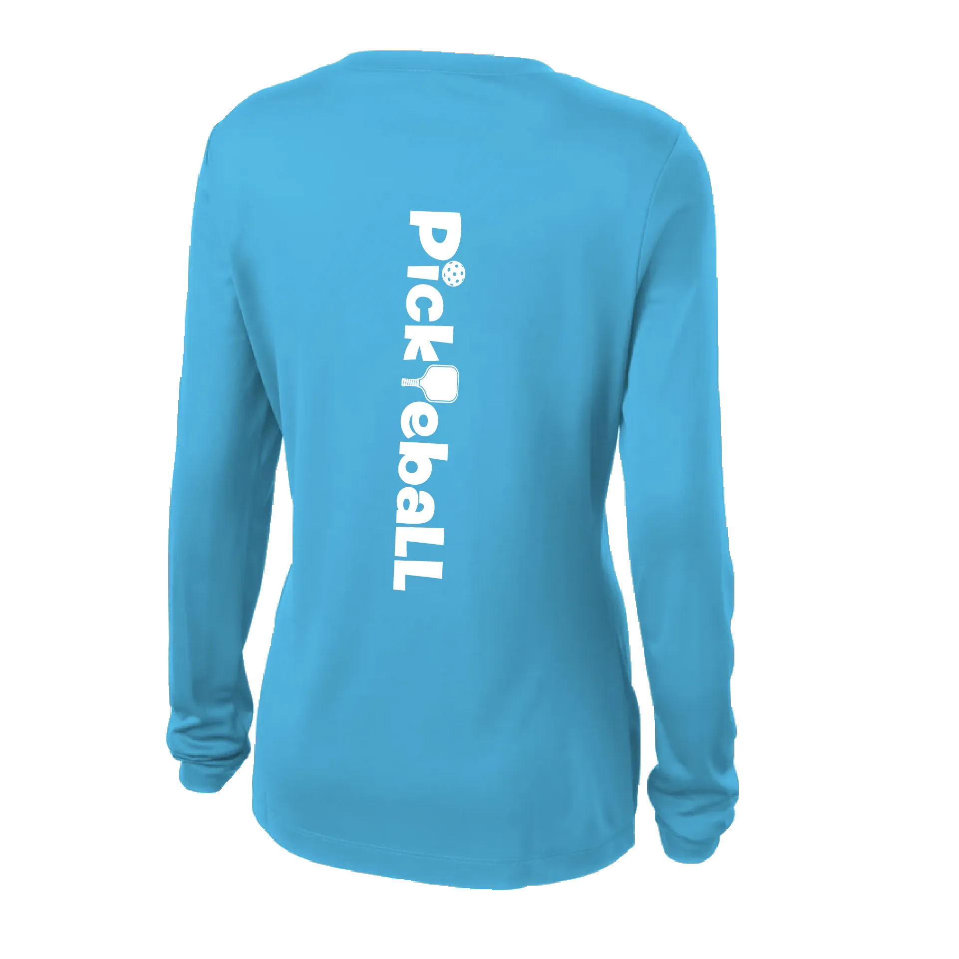 Pickleball Horizontal (Customizable) | Women's Long Sleeve V-Neck Pickleball Shirts | 100% Polyester