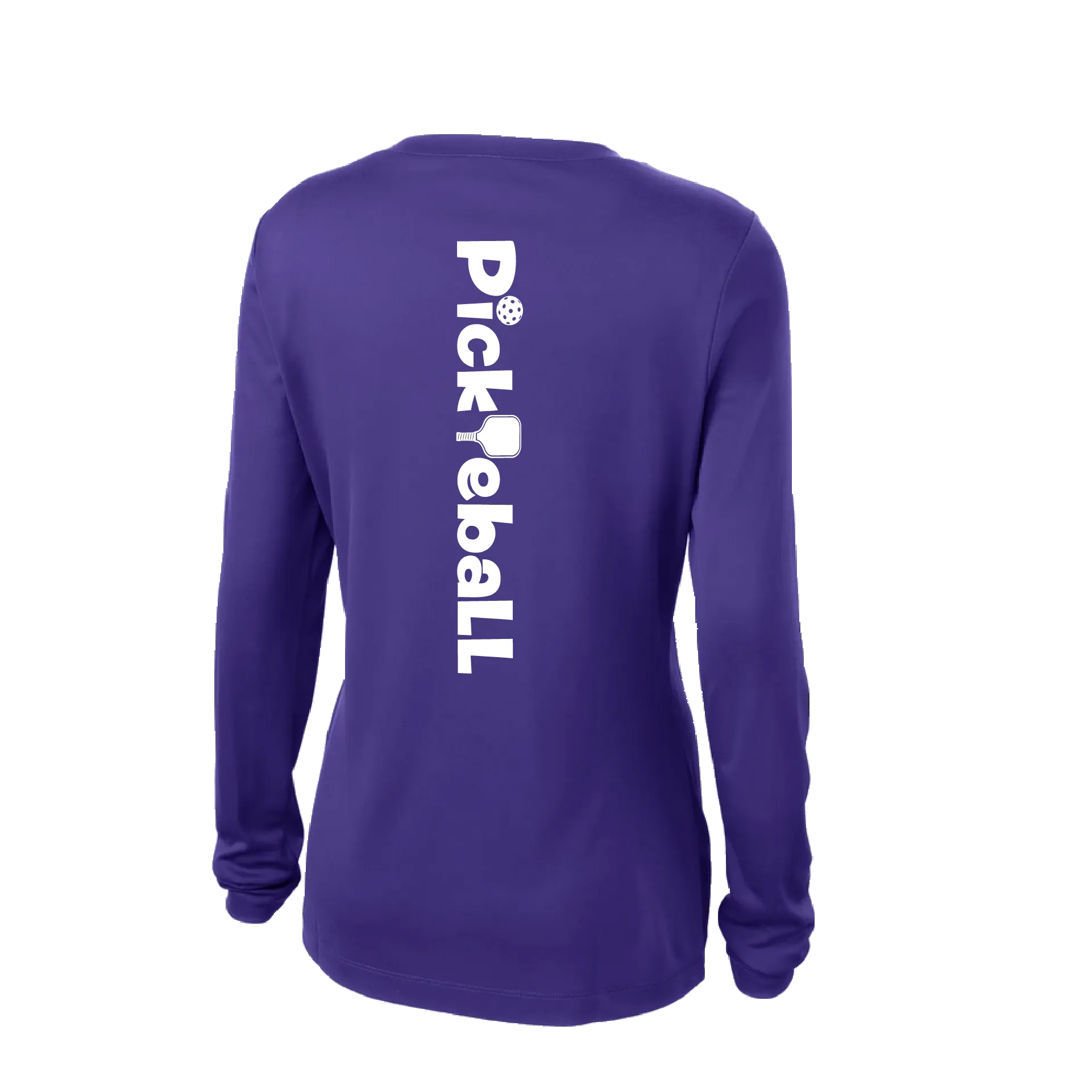 Pickleball Horizontal (Customizable) | Women's Long Sleeve V-Neck Pickleball Shirts | 100% Polyester