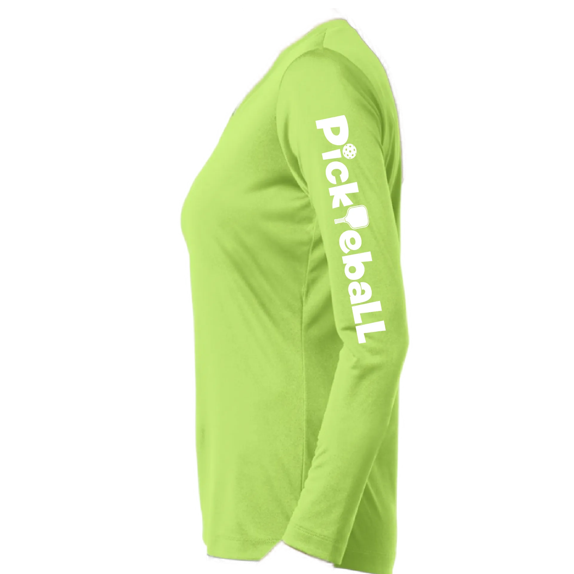 Pickleball Horizontal (Customizable) | Women's Long Sleeve V-Neck Pickleball Shirts | 100% Polyester