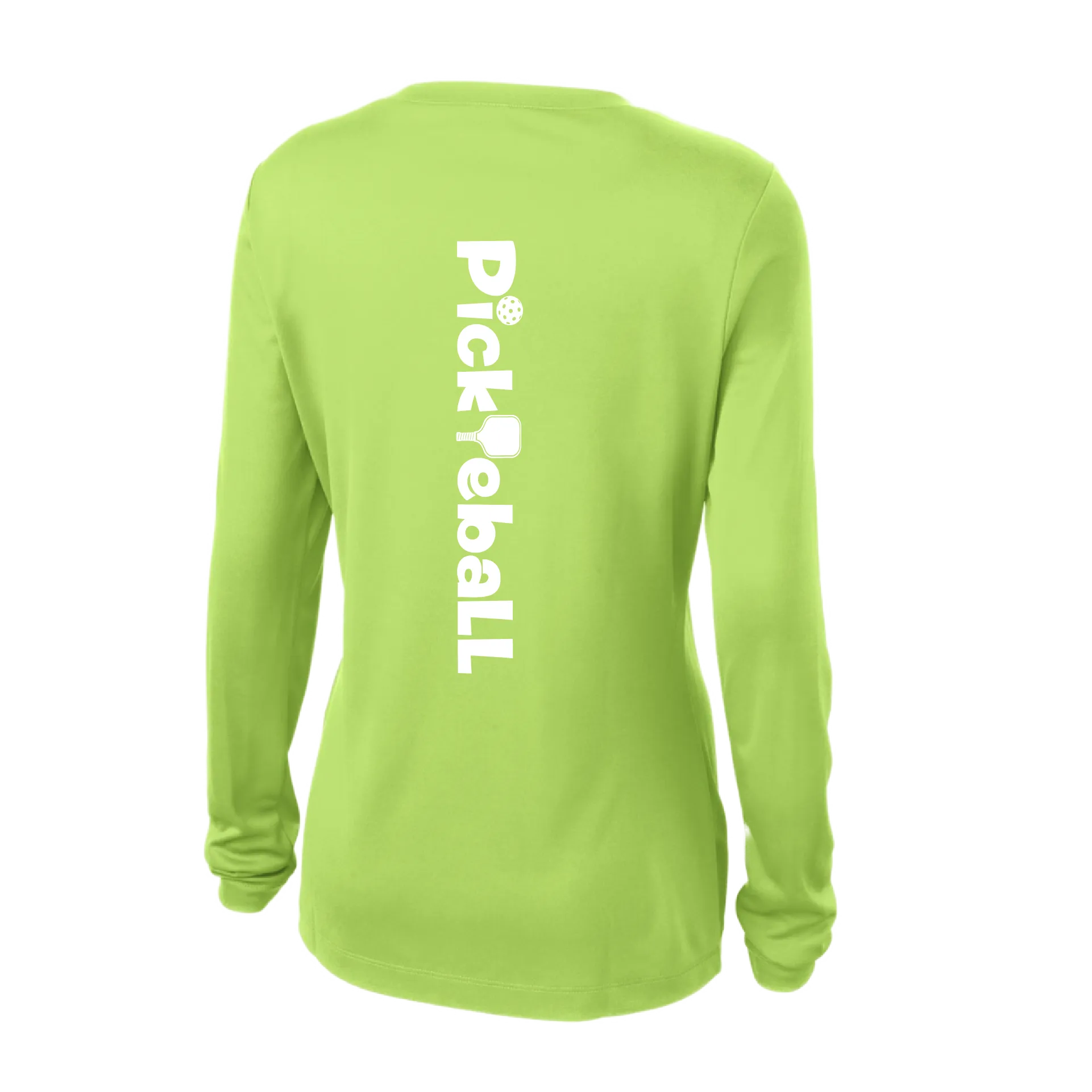 Pickleball Horizontal (Customizable) | Women's Long Sleeve V-Neck Pickleball Shirts | 100% Polyester