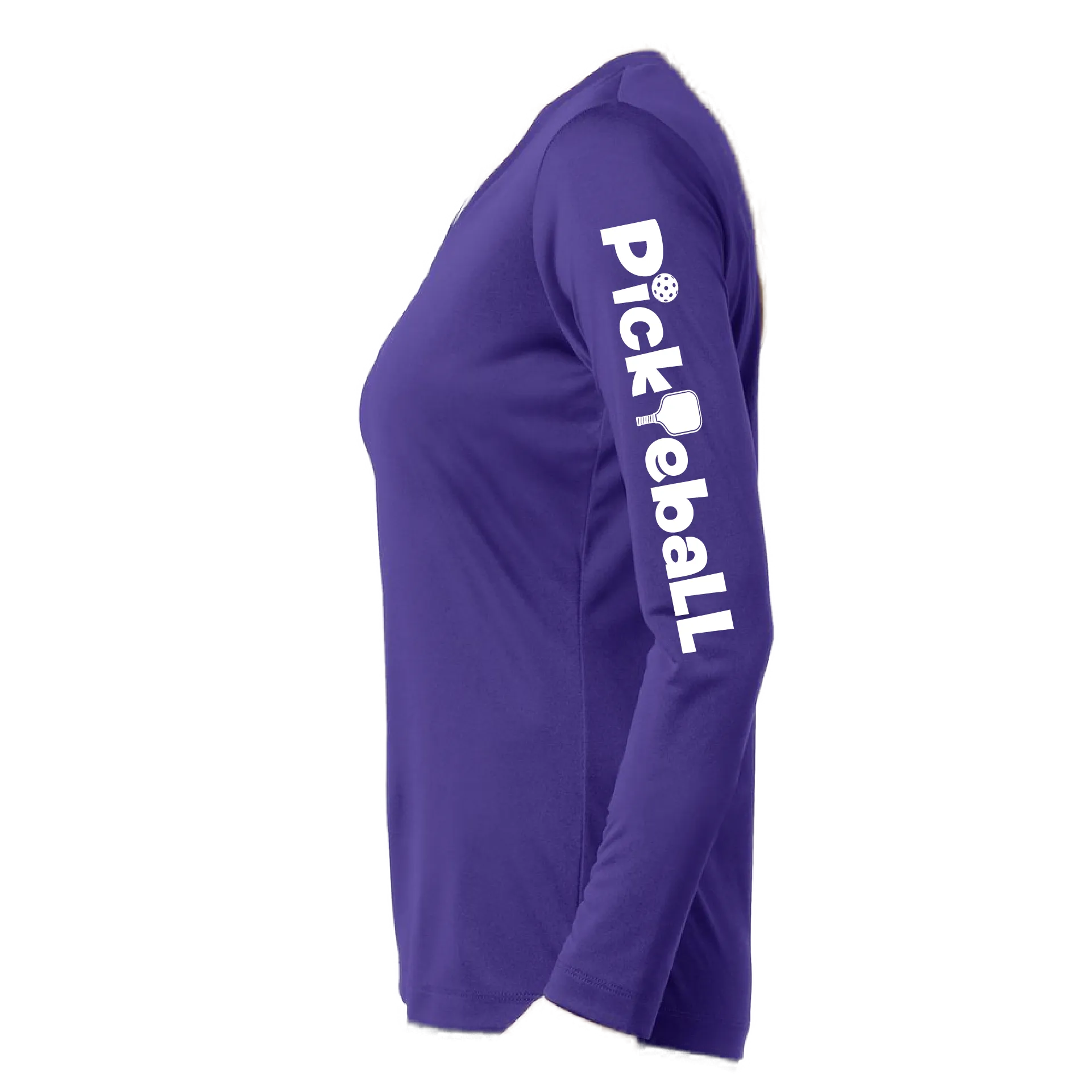 Pickleball Horizontal (Customizable) | Women's Long Sleeve V-Neck Pickleball Shirts | 100% Polyester