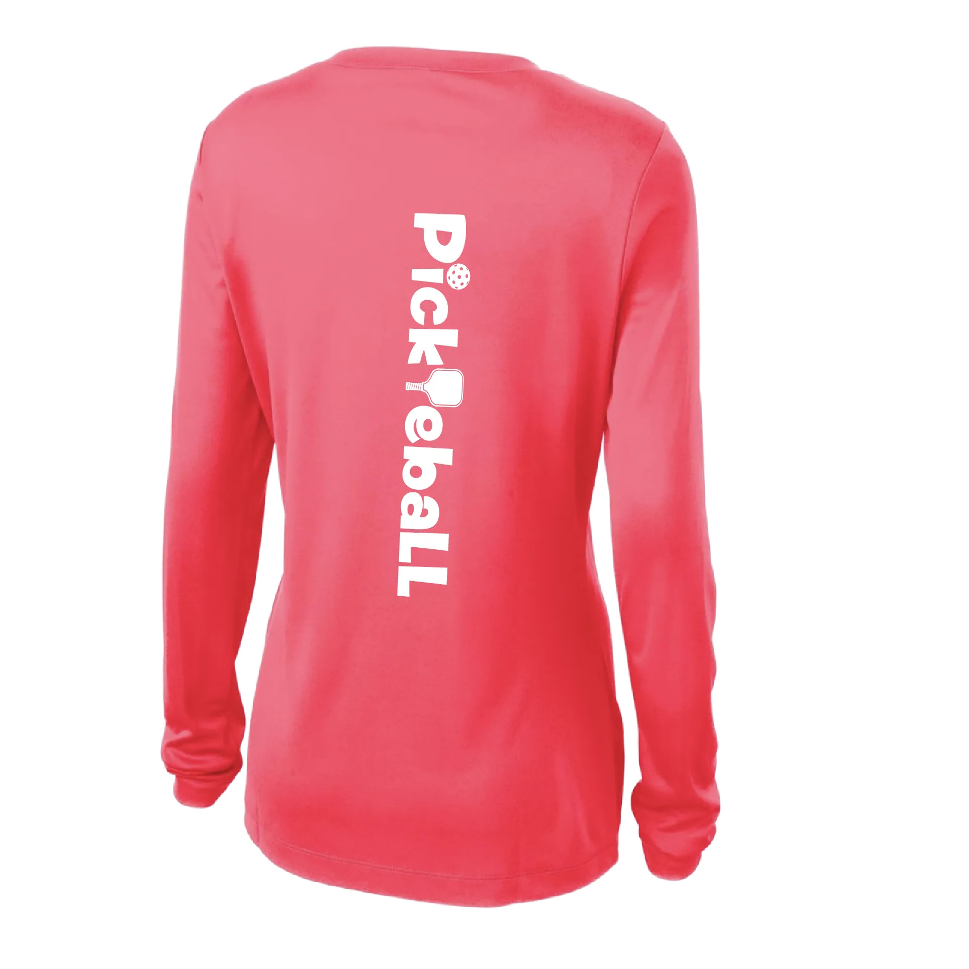 Pickleball Horizontal (Customizable) | Women's Long Sleeve V-Neck Pickleball Shirts | 100% Polyester