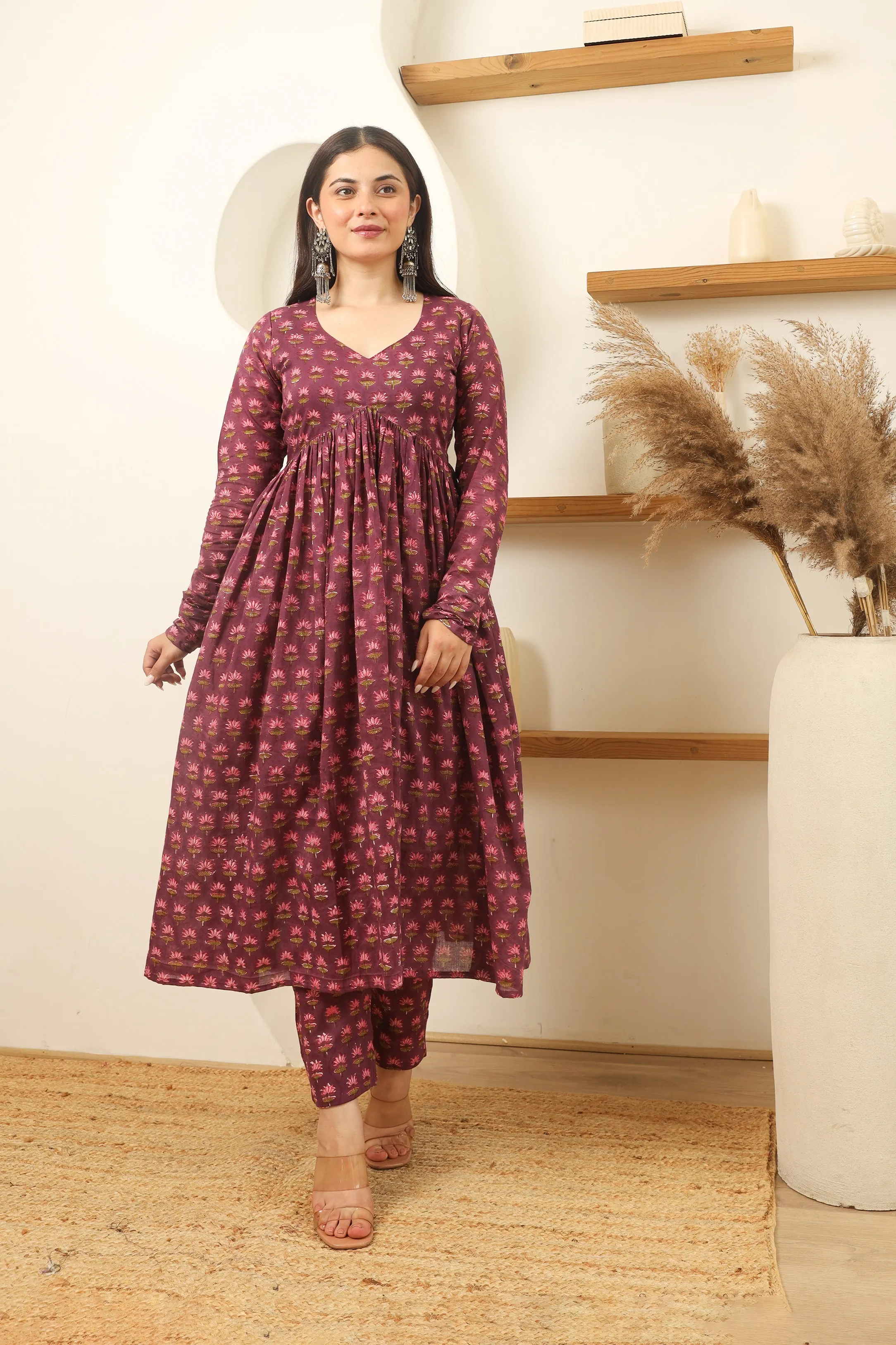 Plum Blossom Anarkali Suit Set