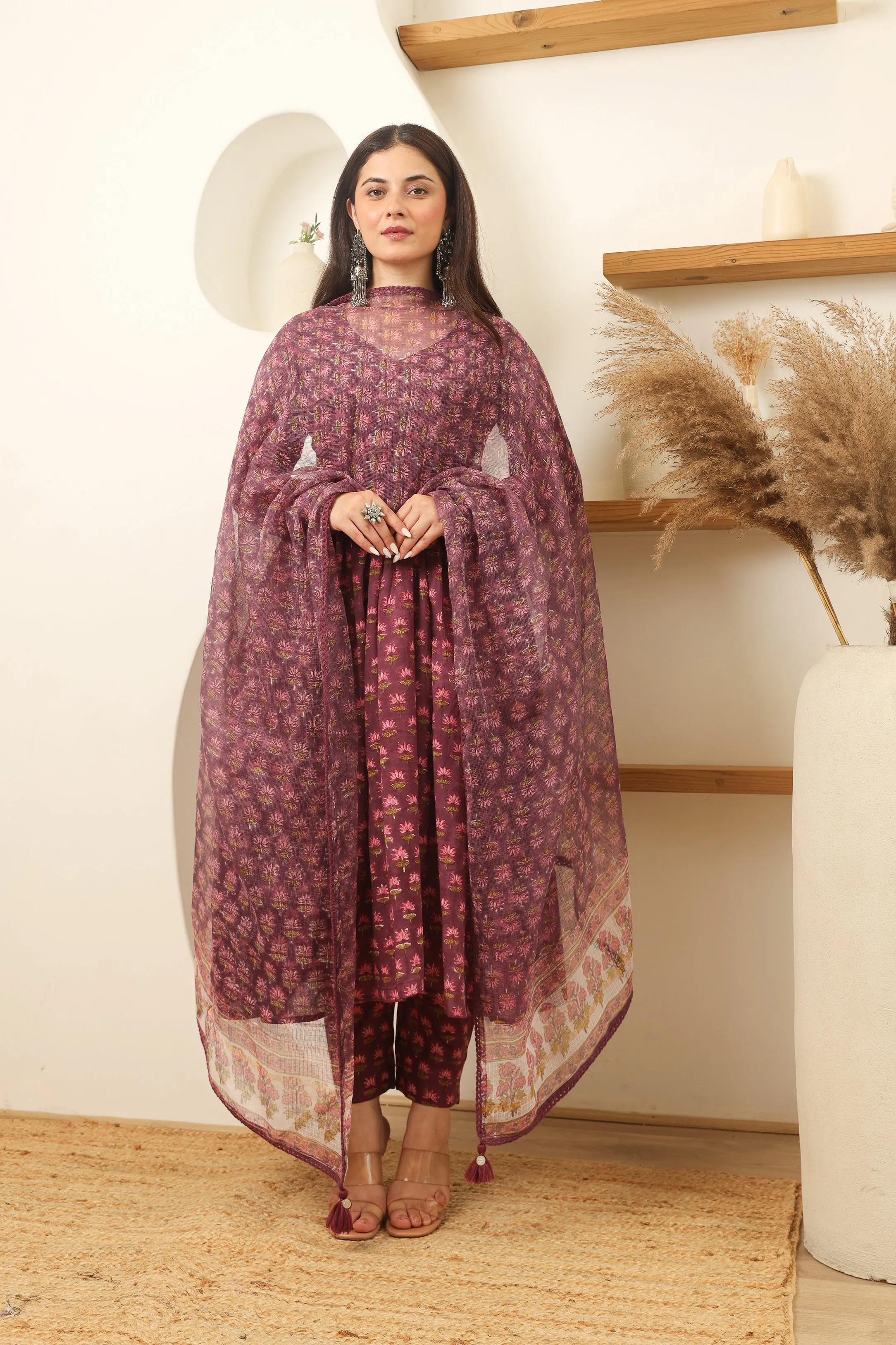 Plum Blossom Anarkali Suit Set