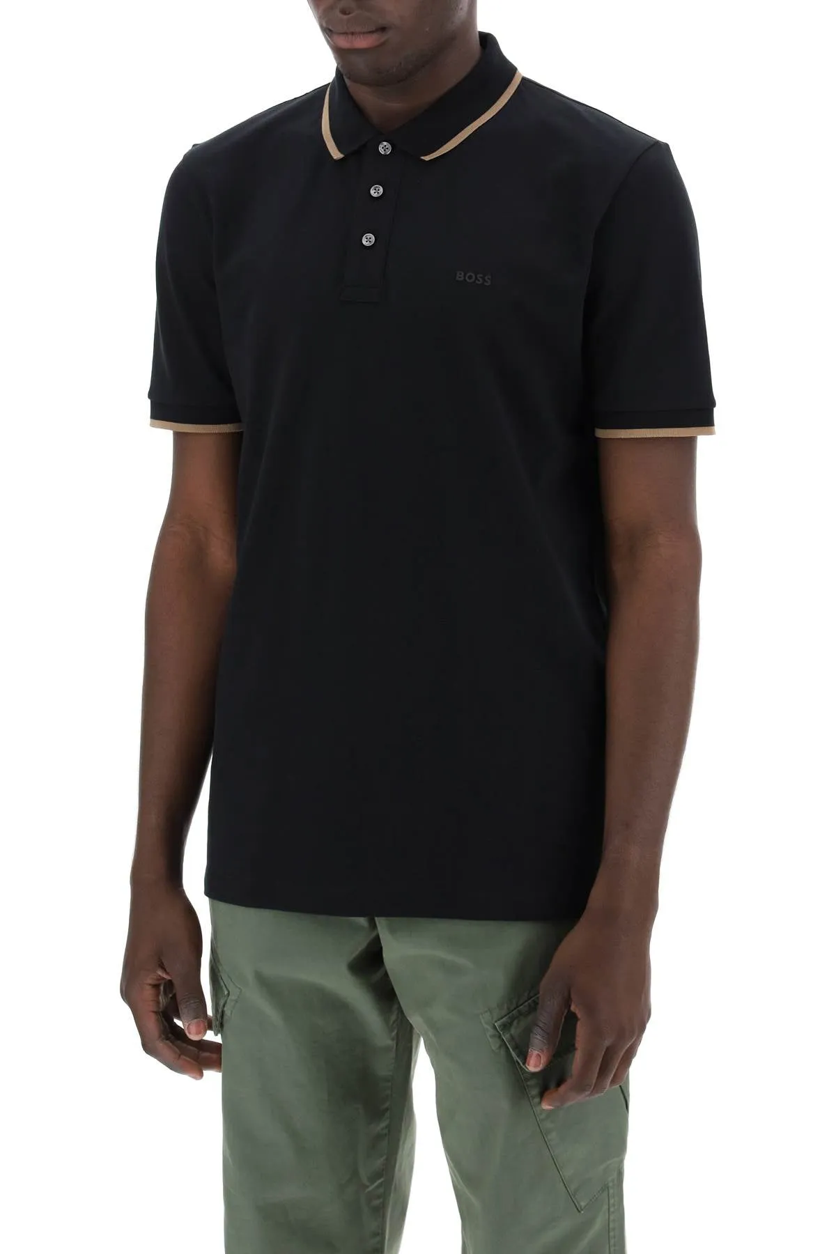 "contrast trim parlay polo shirt