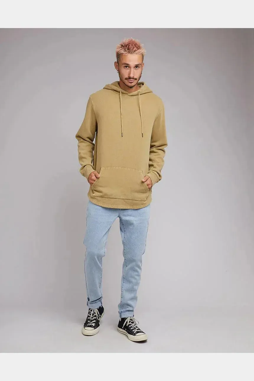 SILENT THEORY Curved hem hoody - Fennel