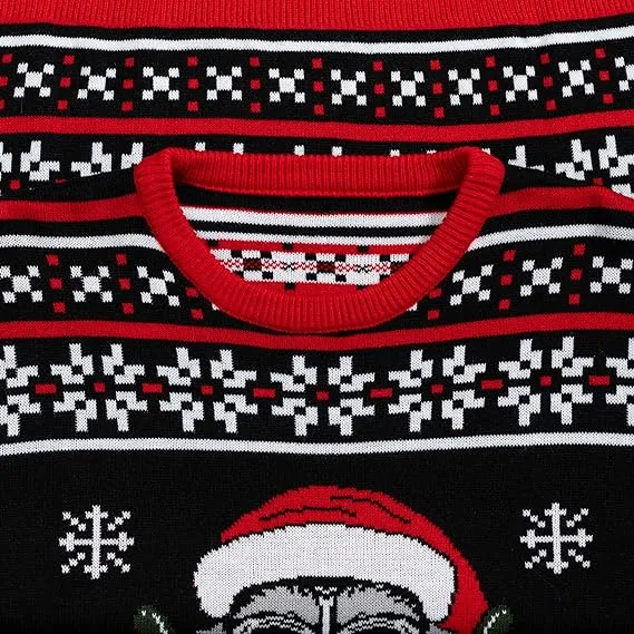 Skull Santa Claus Bones Lights Ugly Christmas Sweater