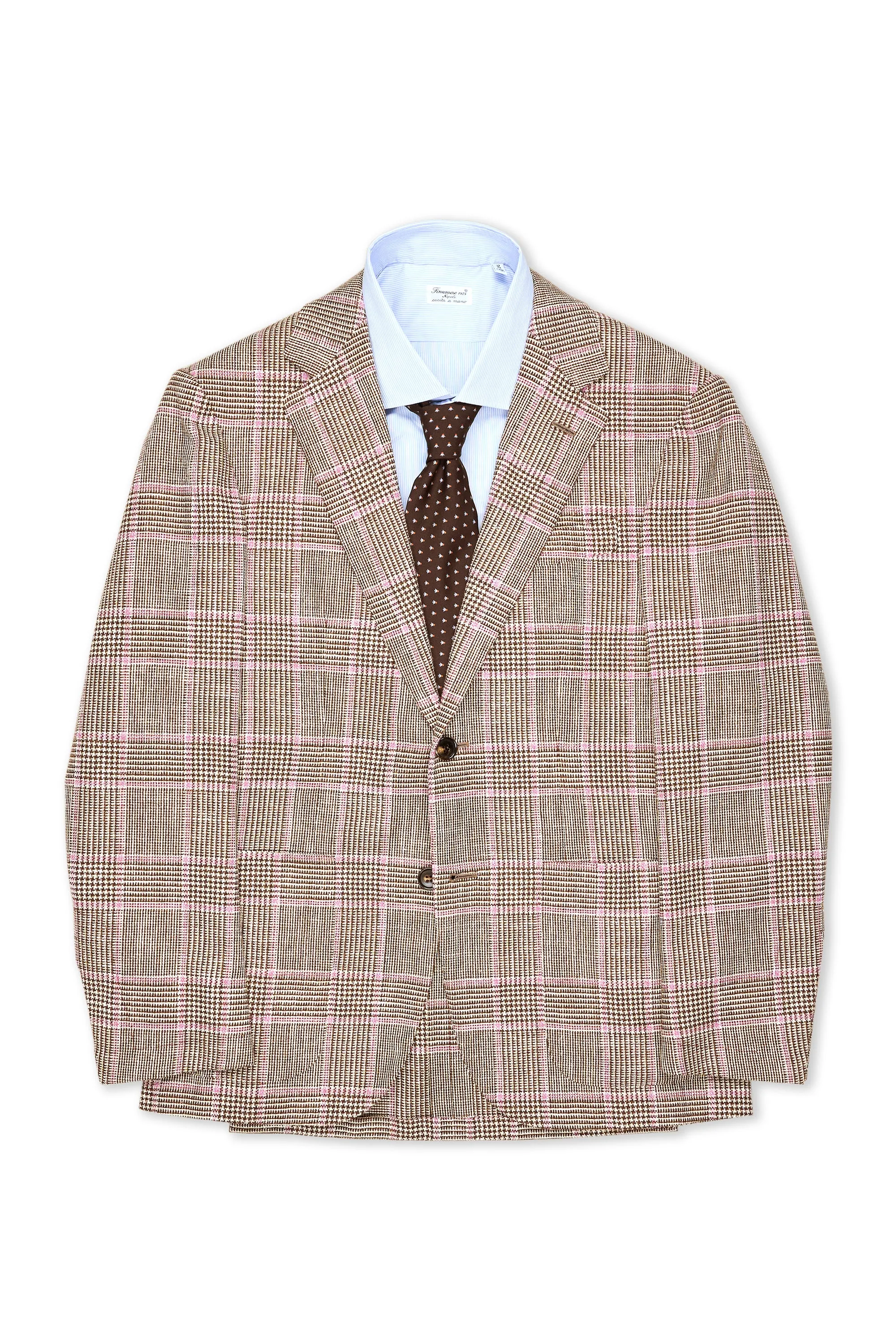 The Armoury Model 103 Brown with Lavender Check Wool Sport Coat