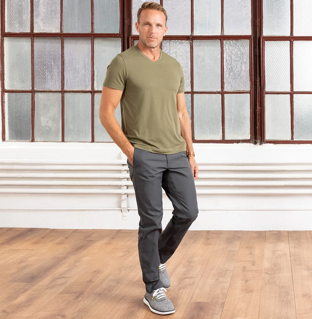 Threshold V-Neck T-Shirt Slim Fit - Olive Green