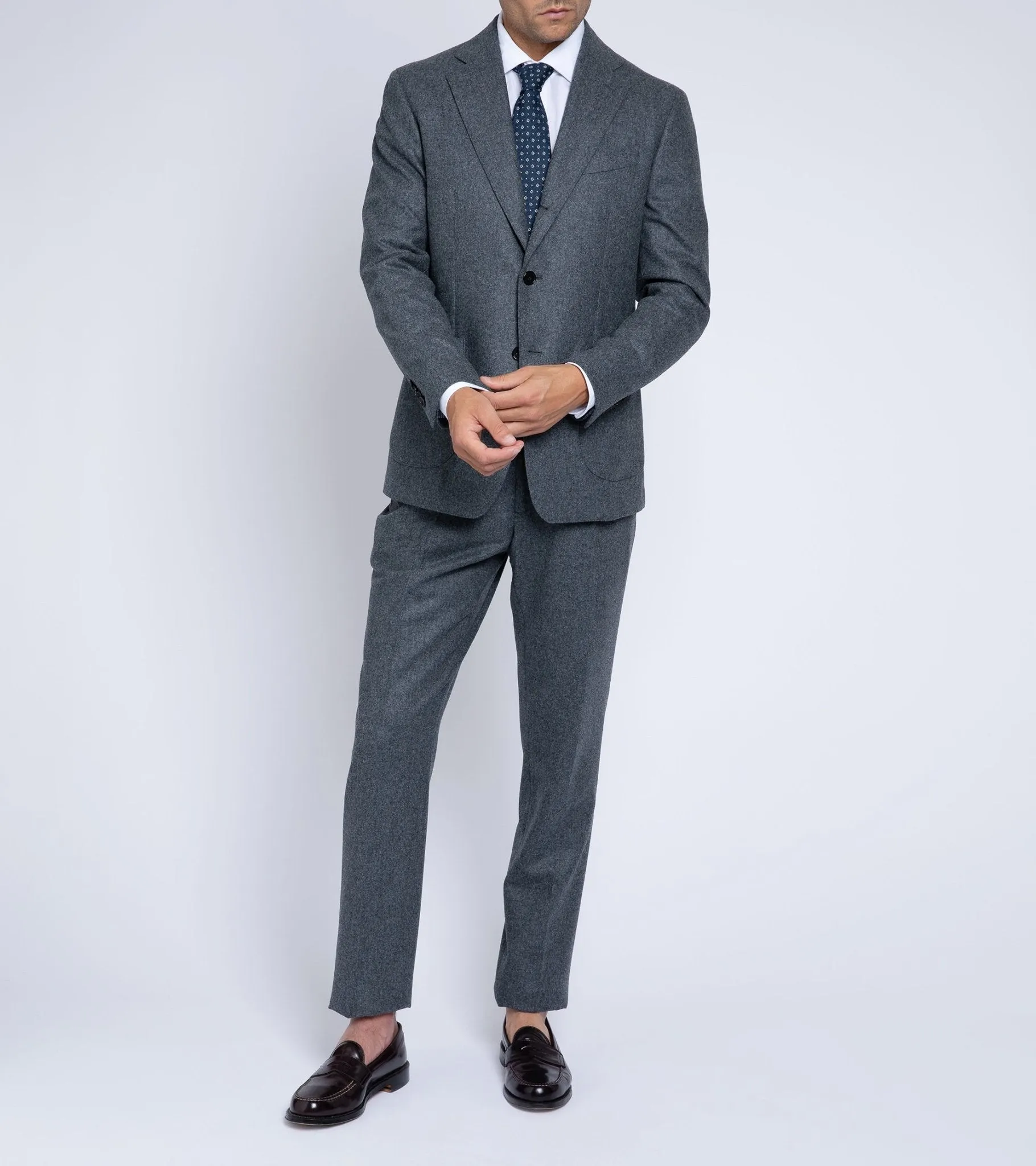 Trunk Wigmore Wool Flannel Suit Trousers: Charcoal