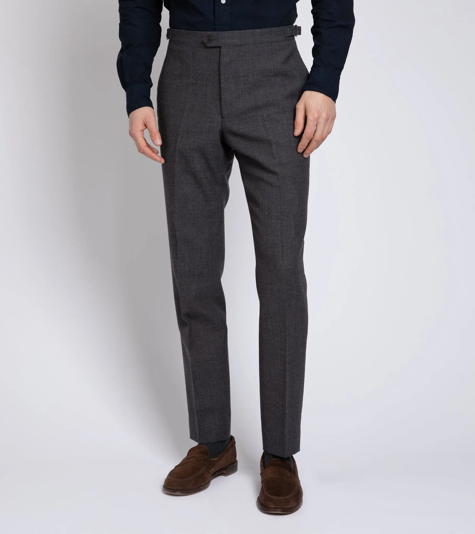 Trunk Wigmore Wool Fresco Suit Trousers: Charcoal