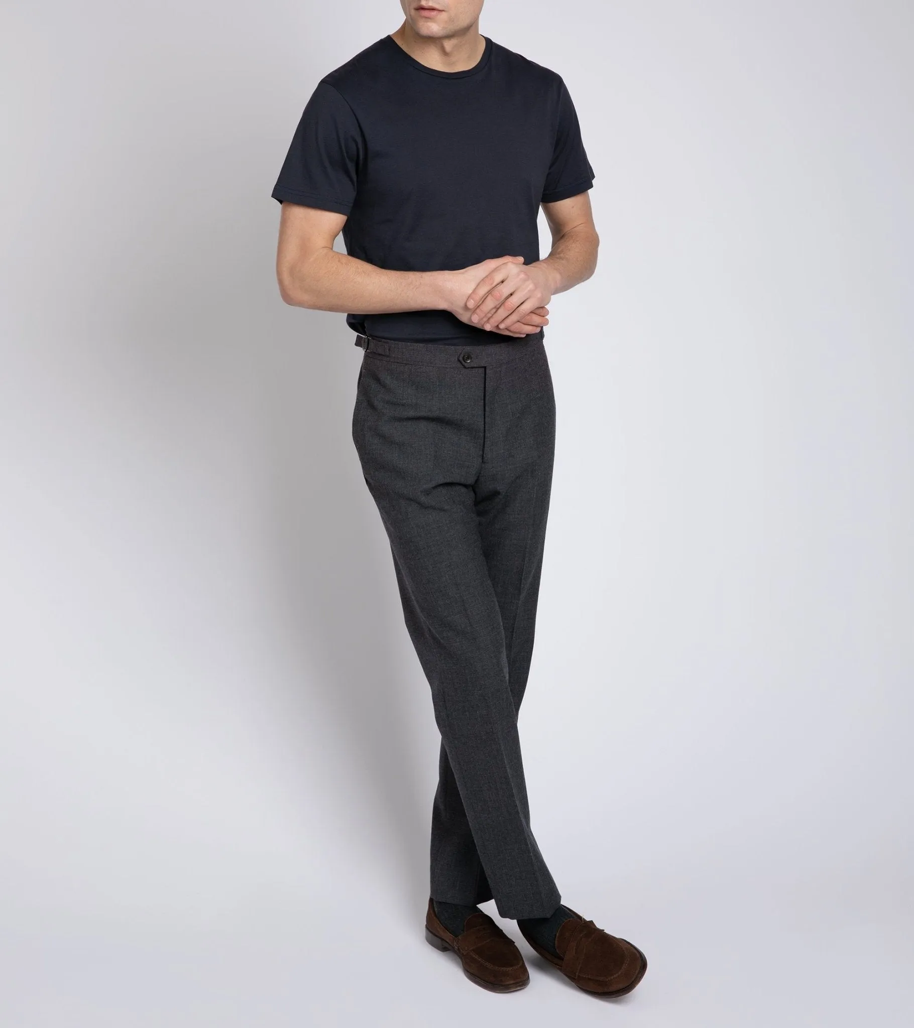 Trunk Wigmore Wool Fresco Suit Trousers: Charcoal