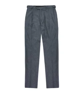 Trunk Winsley Single Pleat Wool Flannel Trousers: Charcoal