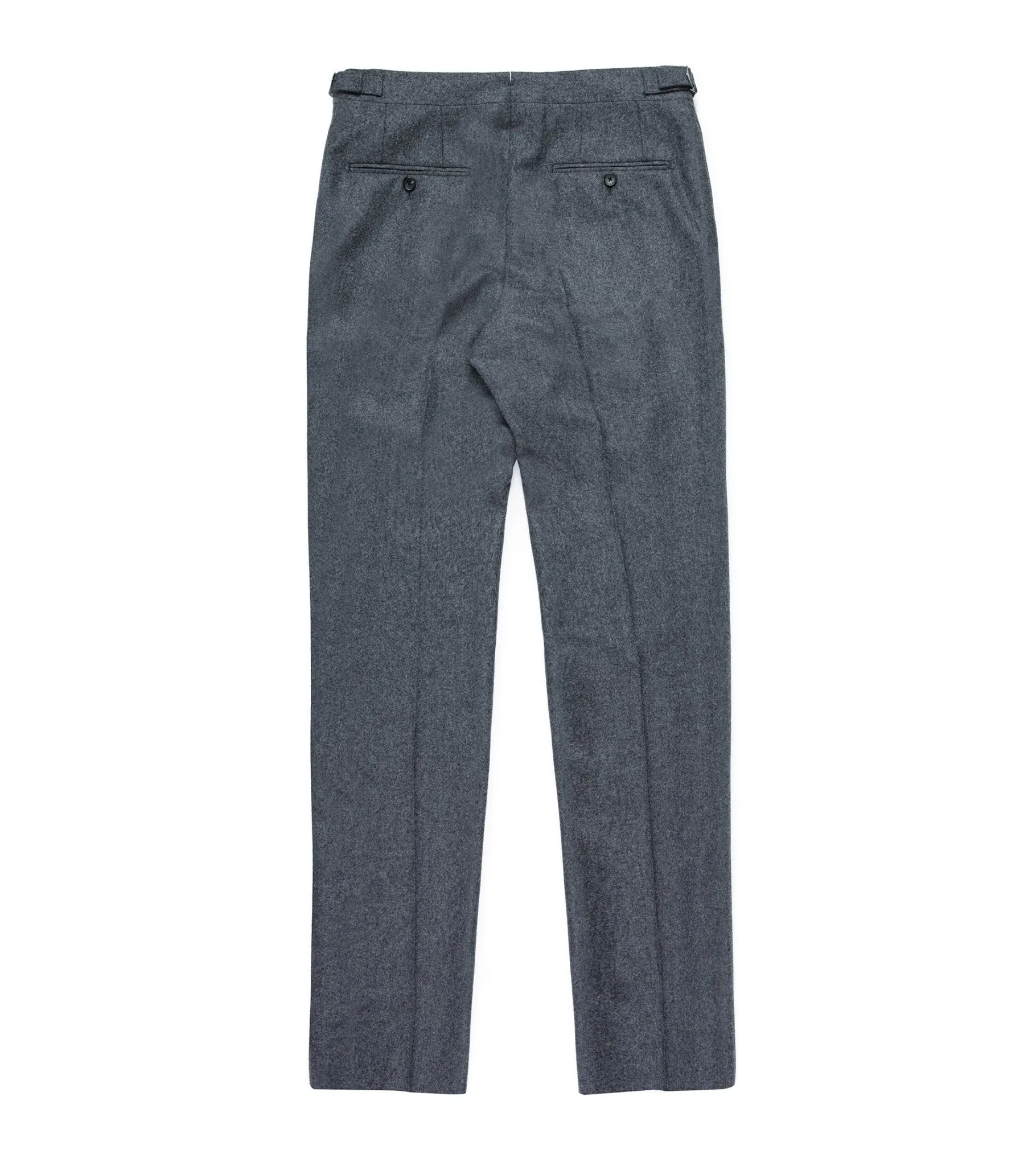 Trunk Winsley Single Pleat Wool Flannel Trousers: Charcoal