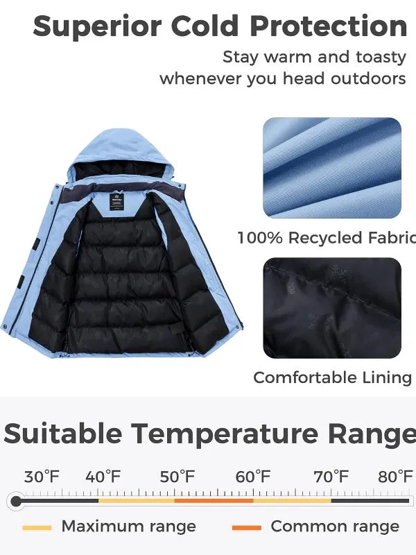 Women's Waterproof Winter Puffer Vest Insulated Gilet Eco-friendly Fabrics