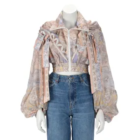 Zimmermann Odyssey Print High Tide Crop Jacket 0